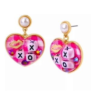 Betsey Johnson heart xo earrings